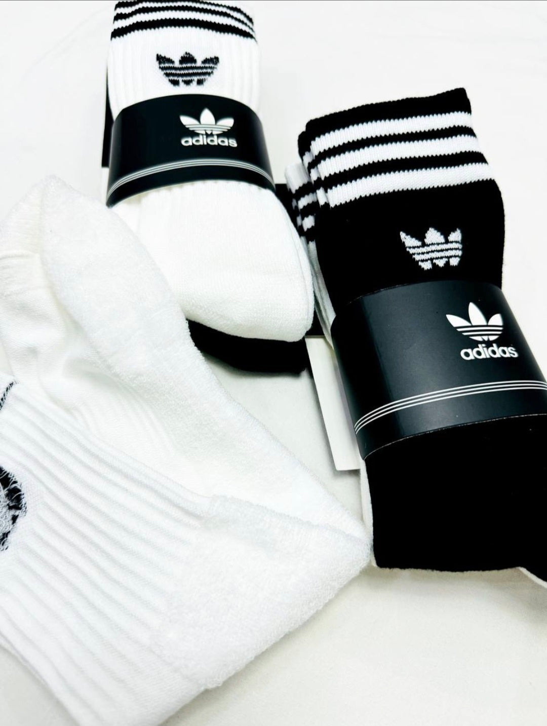 Adidas 3 pack Socks Black or White